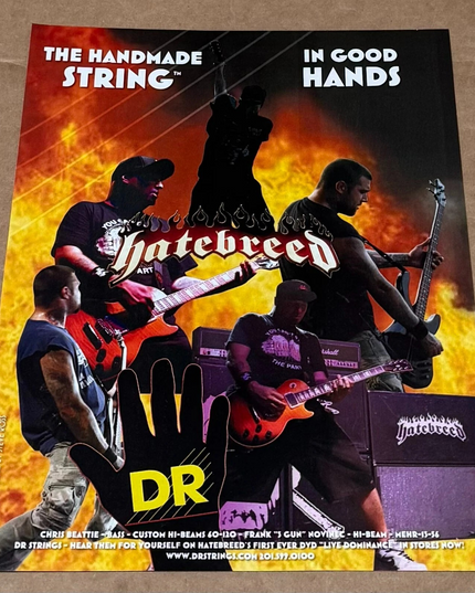 HATEBREED - CHRIS BEATTIE & FRANK NOVINEC - DR Strings - 2008 Print Ad