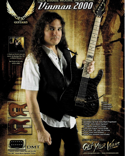 VINNIE MOORE - DEAN GUITARS - 2008 Print Ad
