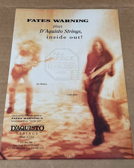 FATES WARNING - D'Aquisto Strings - 1995 Print Advertisement