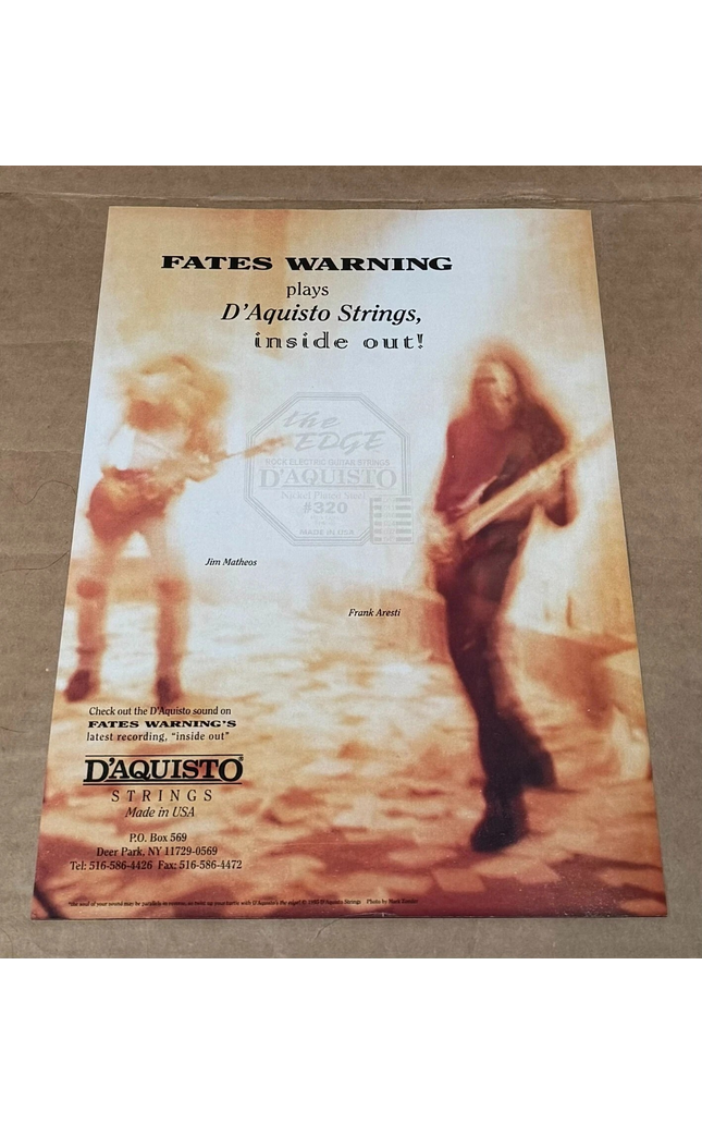 FATES WARNING - D'Aquisto Strings - 1995 Print Advertisement