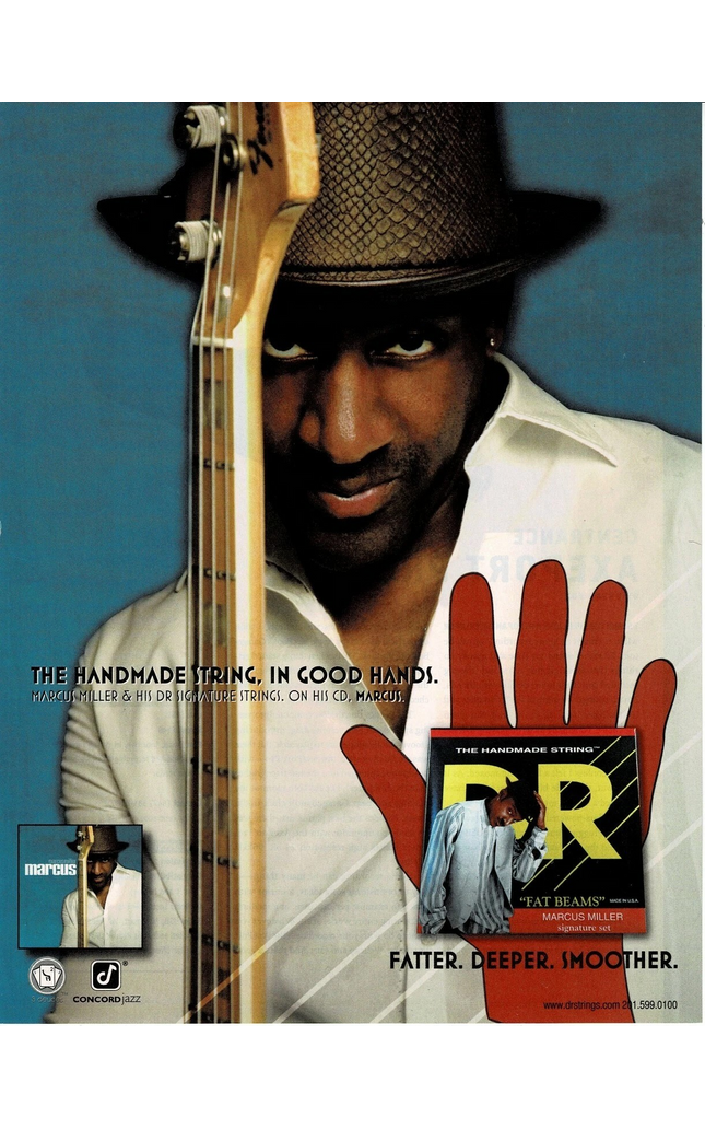 MARCUS MILLER - DR Strings - 2009 Print Advertisement