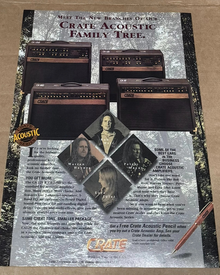 Bob Weir / Warren Haynes / Mayer / Idlet - CRATE AMPS - 1996 Print Advertisement