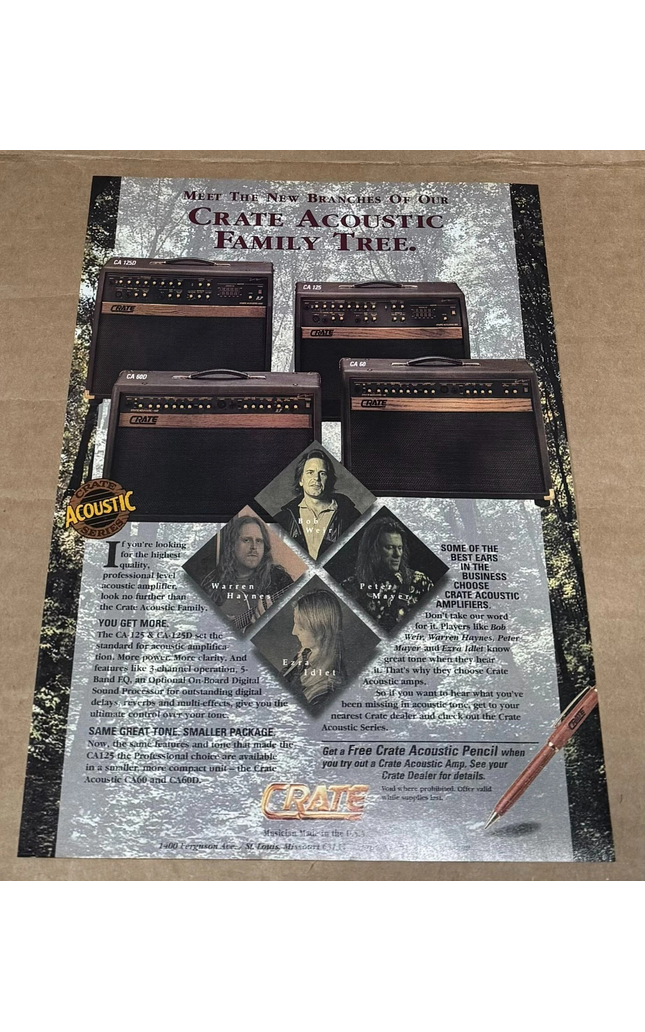 Bob Weir / Warren Haynes / Mayer / Idlet - CRATE AMPS - 1996 Print Advertisement