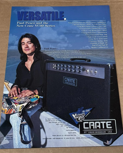 PAUL PESCO - CRATE AMPS - 1999 Print Advertisement