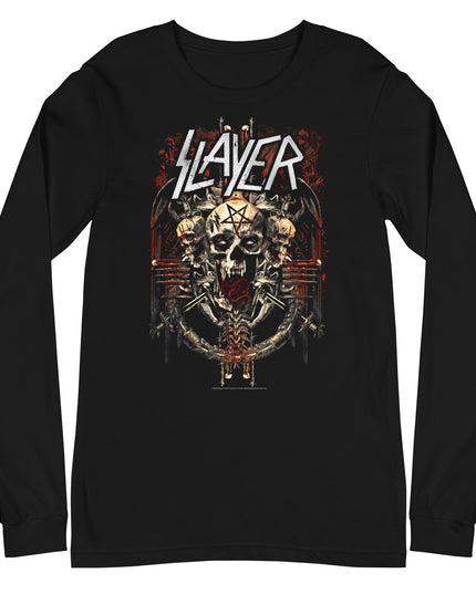 MerchMoment Slayer - Triple Skull Long Sleeve T-Shirt [Apparel]