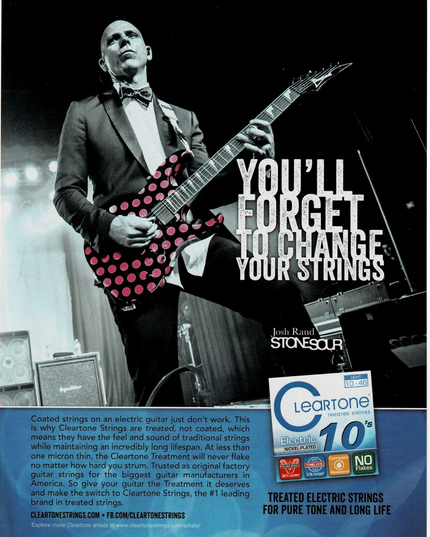 Cleartone Strings - Josh Rand of Stone Sour - 2015 Print Advertisement