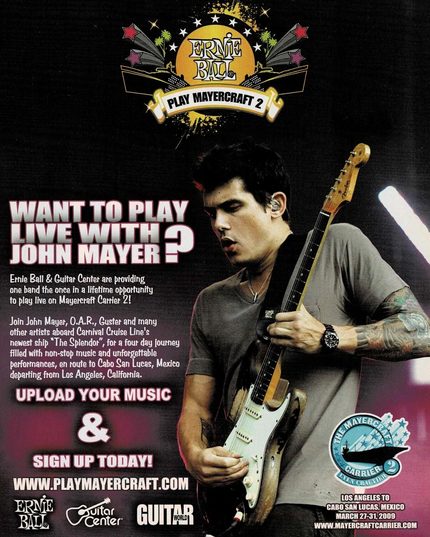 JOHN MAYER - Ernie Ball - 2009 Print Promo Advertisement