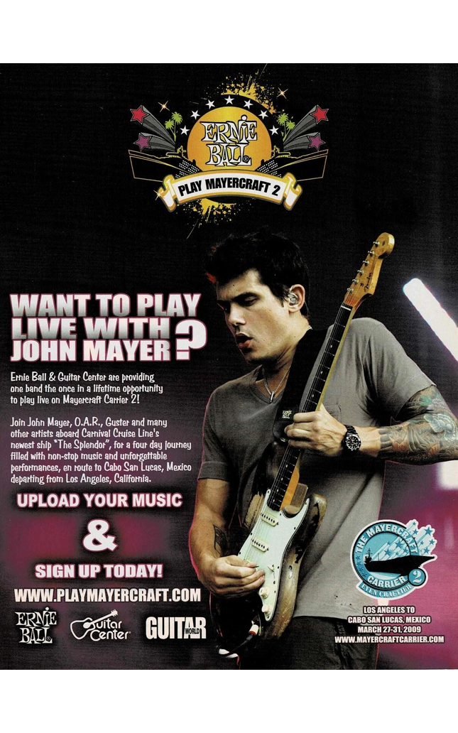 JOHN MAYER - Ernie Ball - 2009 Print Promo Advertisement