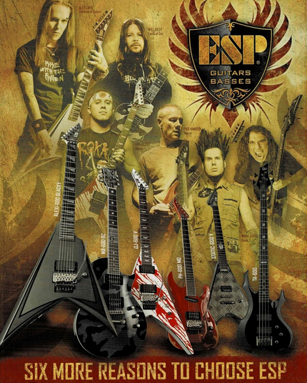 ESP GUITARS - LAIHO / ADLER / HAMILTON / JACOBS / ARAYA - 2008 Print Ad