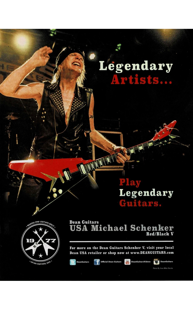 Michael Schenker of Scorpions - DEAN GUITARS - 2015 Print Advertisement