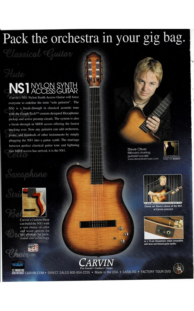 CARVIN GUITARS - STEVE OLIVER - 2008 Print Advertisement