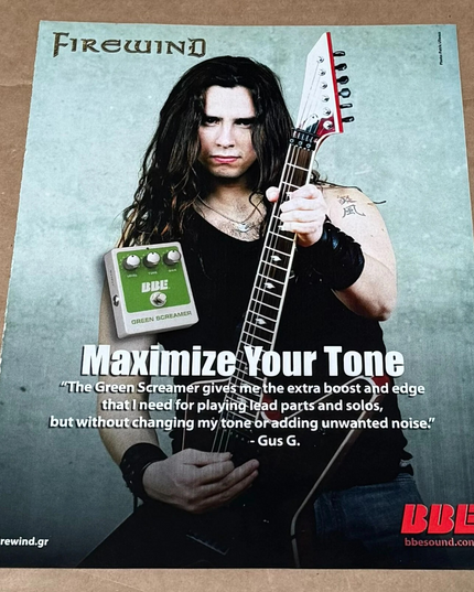 BBE SOUND - GUS G of FIREWIND - Print Advertisement