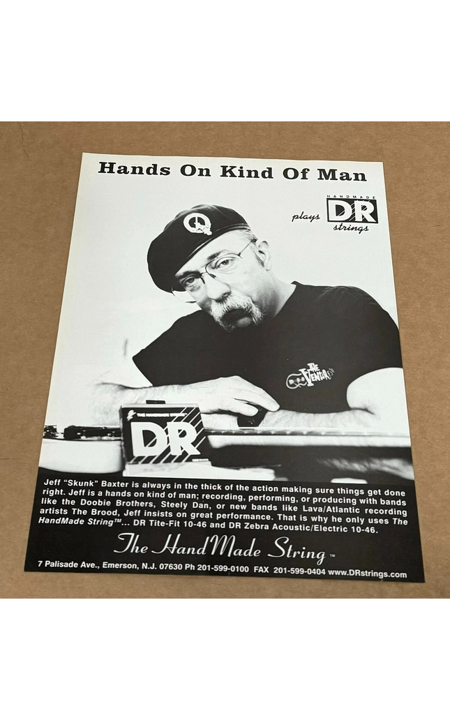 JEFF SKUNK BAXTER of DOOBIE BROTHERS - DR Strings - 1998 Print Advertisement