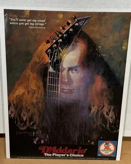 D'Addario Strings - DAVE MUSTAINE of MEGADETH - 1996 Print Ad
