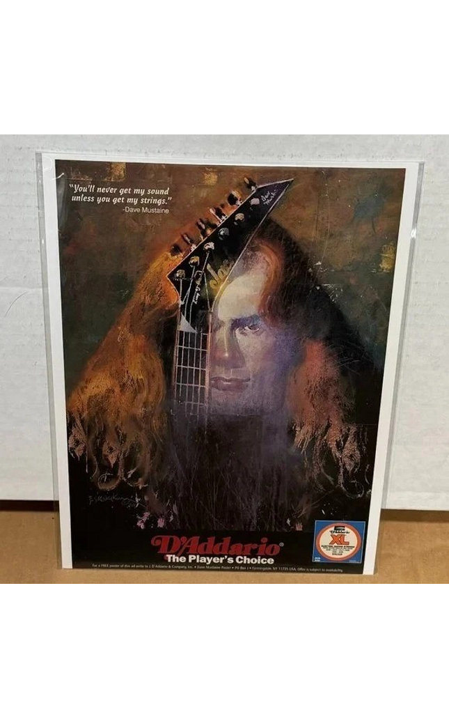 D'Addario Strings - DAVE MUSTAINE of MEGADETH - 1996 Print Ad