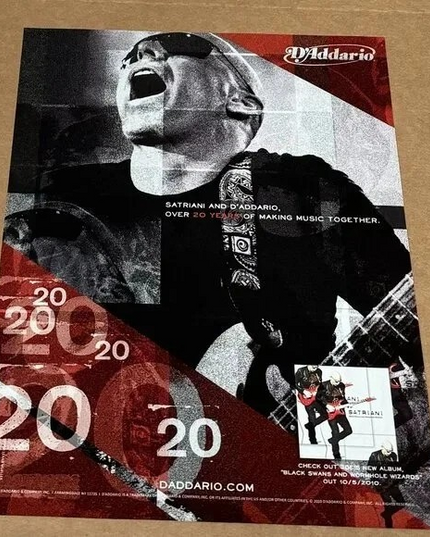 D'Addario Strings - JOE SATRIANI - 2010 Print Advertisement