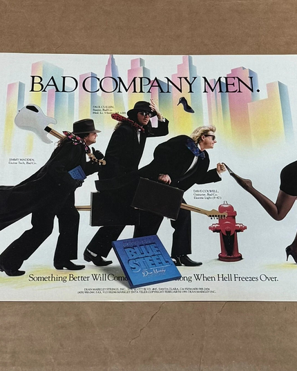 Bad Company - Madden / Cullen / Colwell - Dean Markley Strings - 1992 Print Ad