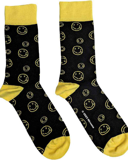 Nirvana Outline Happy Faces [Socks]