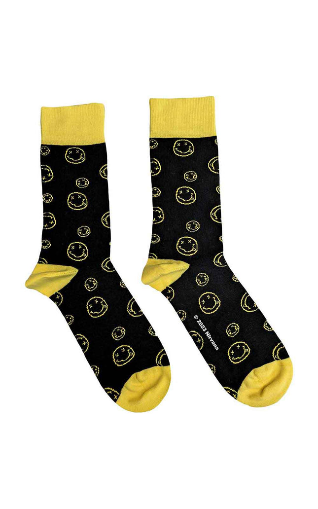 Nirvana Outline Happy Faces [Socks]