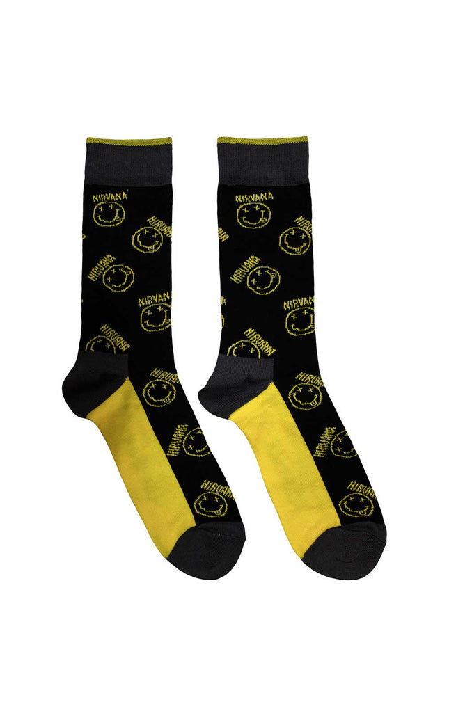 Nirvana Smiley & Logo Stripes [Socks]