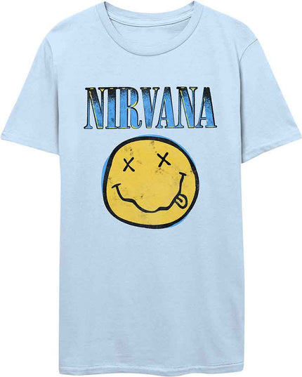 Nirvana Xerox Happy Face Blue [T-Shirt]