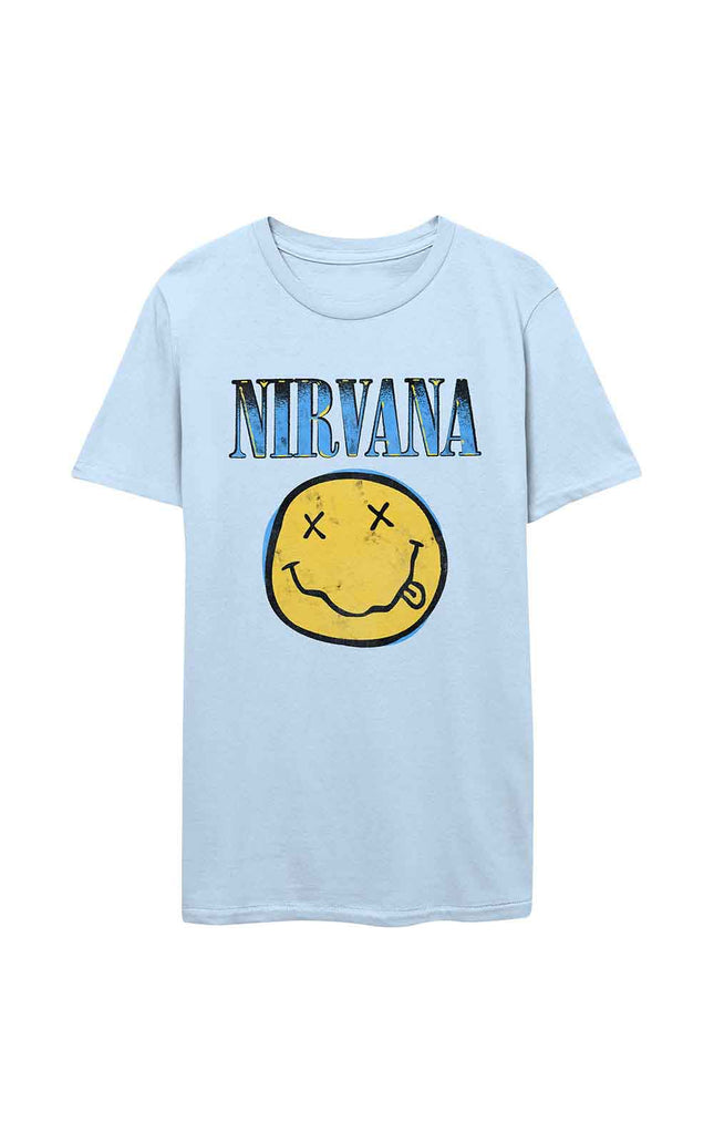 Nirvana Xerox Happy Face Blue [T-Shirt]
