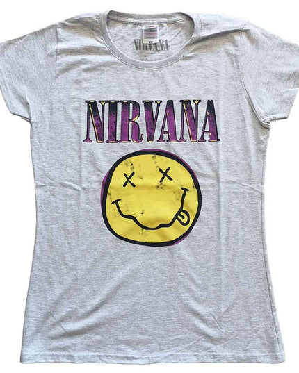 Nirvana Xerox Happy Face Pink [T-Shirt] - Womens