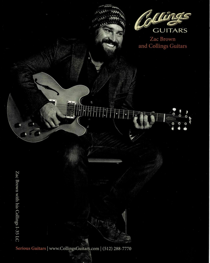 Zac Brown - Collings Guitars - 2014 Print Advertisement