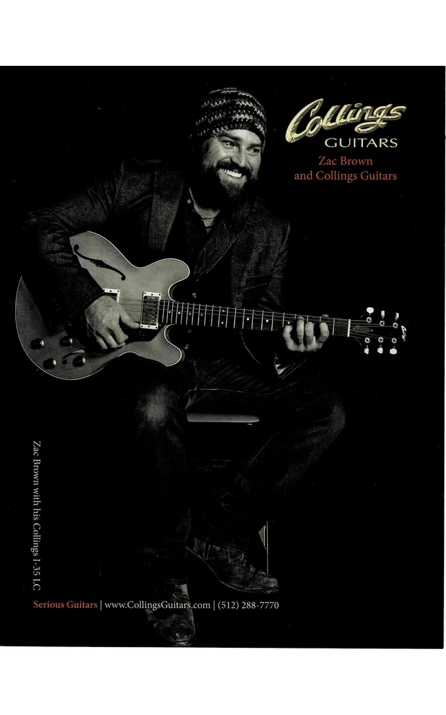 Zac Brown - Collings Guitars - 2014 Print Advertisement