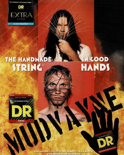 RYAN MARTINIE & GREG TRIBBETT of MUDVAYNE - DR Strings - 2008 Print Ad
