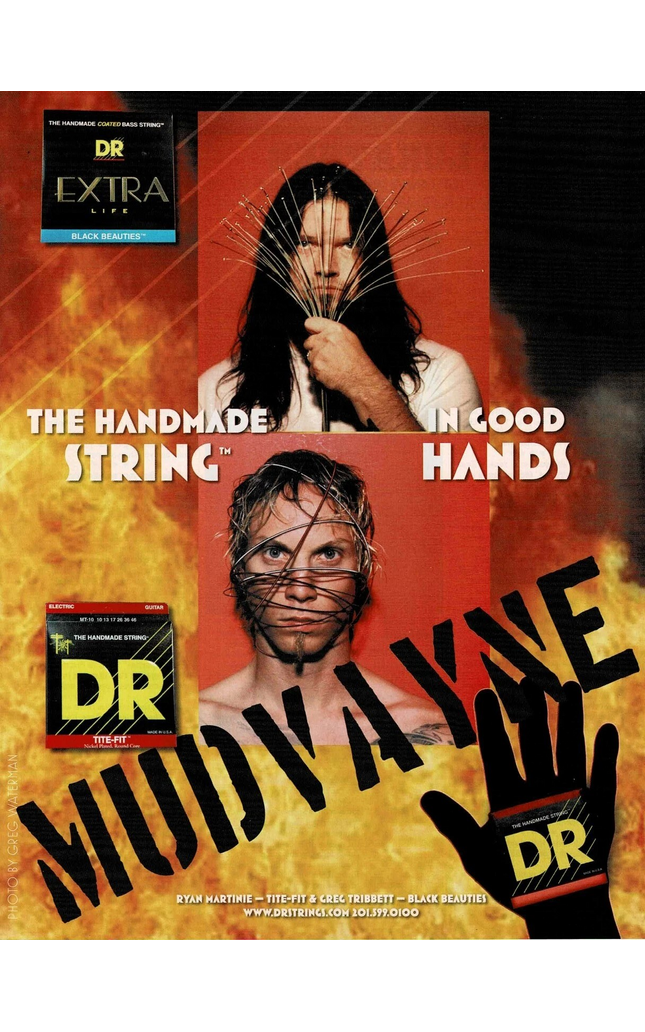 RYAN MARTINIE & GREG TRIBBETT of MUDVAYNE - DR Strings - 2008 Print Ad
