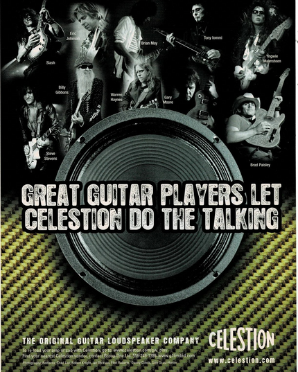 CELESTION SPEAKERS - STEVENS / SLASH / MAY / HAYNES - 2008 Print Advertisement
