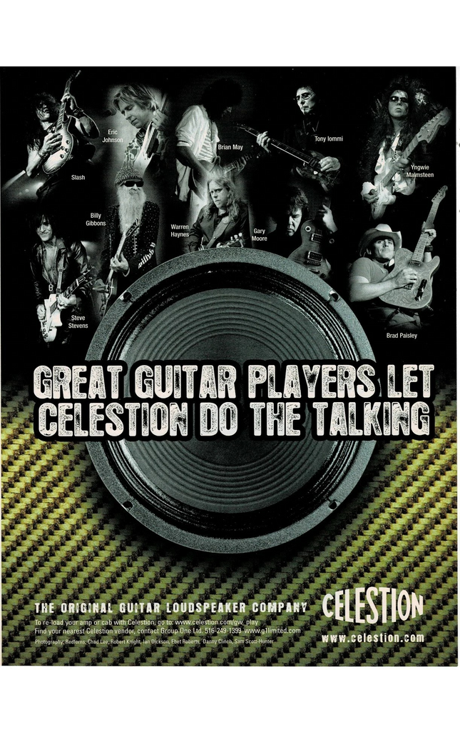CELESTION SPEAKERS - STEVENS / SLASH / MAY / HAYNES - 2008 Print Advertisement