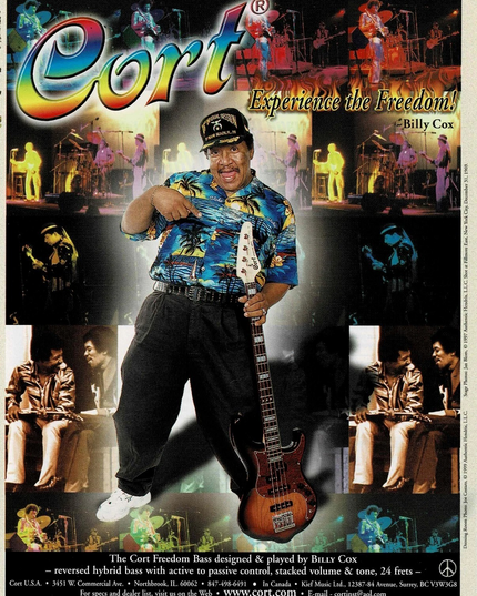 BILLY COX - Cort Guitars - 1999 Print Advertisement