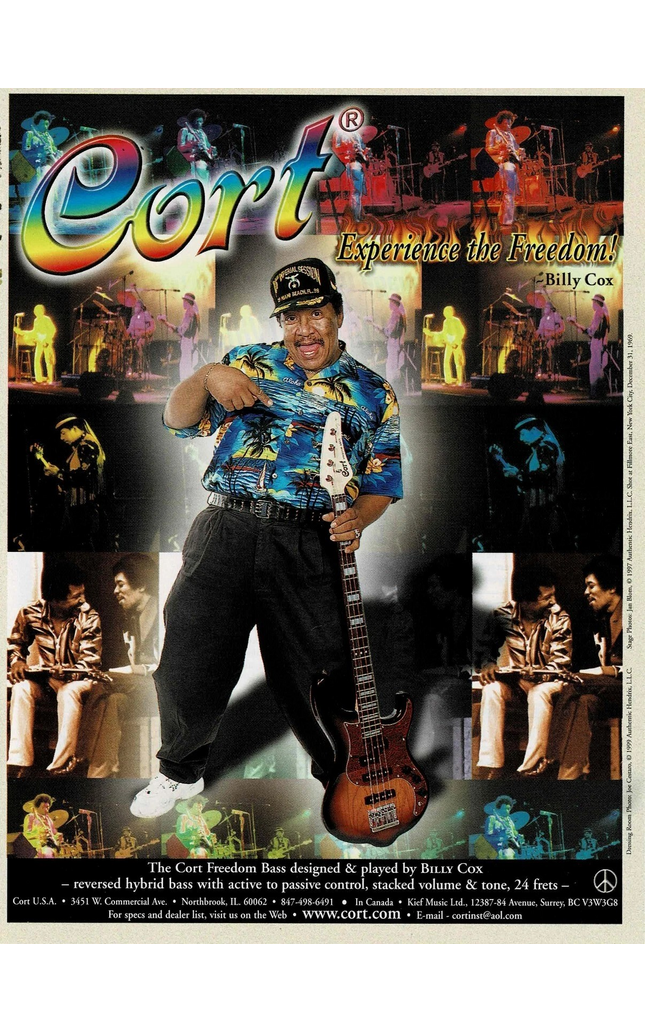 BILLY COX - Cort Guitars - 1999 Print Advertisement