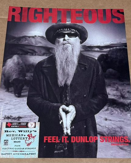 Billy Gibbons of ZZ TOP - Dunlop - 2012 Print Advertisement