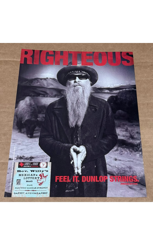 Billy Gibbons of ZZ TOP - Dunlop - 2012 Print Advertisement