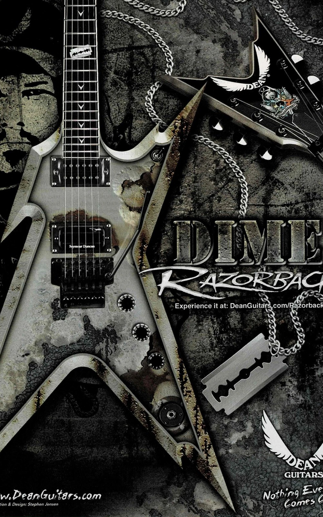 DIMEBAG DARRELL - DEAN GUITARS - DIME RAZORBACK - 2005 Print Ad