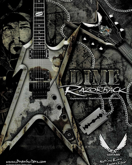 DIMEBAG DARRELL - DEAN GUITARS - DIME RAZORBACK - 2005 Print Ad