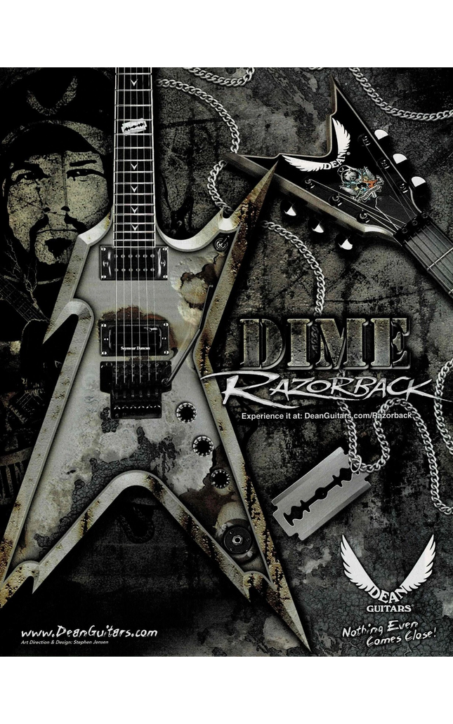 DIMEBAG DARRELL - DEAN GUITARS - DIME RAZORBACK - 2005 Print Ad