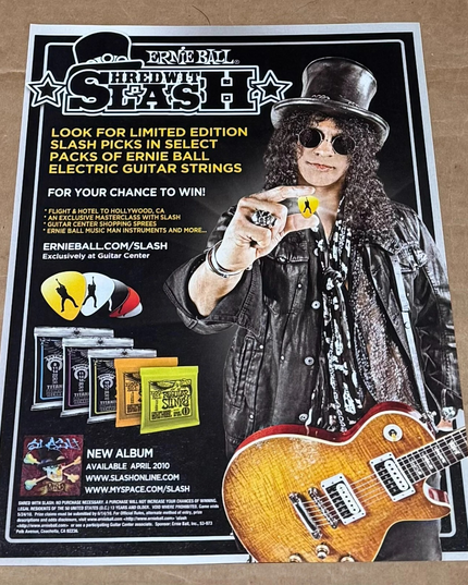 Ernie Ball - SLASH of GUNS N' ROSES - 2010 Print Advertisement