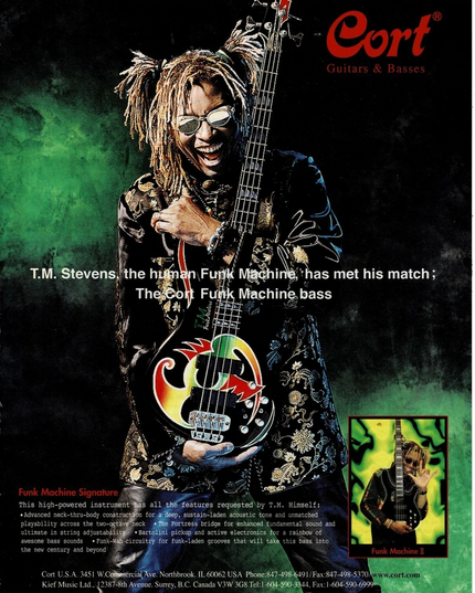 Cort Guitars - Funk Machine Bass - TM Stevens - 2002 Print Ad