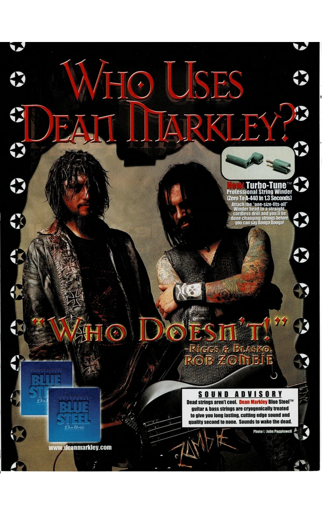 Riggs & Blasko of Rob Zombie - Dean Markley Strings - Print Advertisement