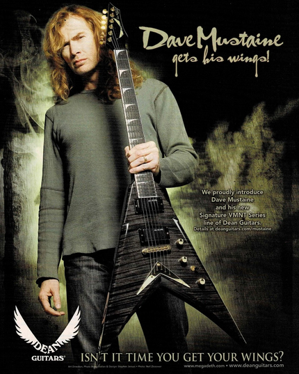 DAVE MUSTAINE of MEGADETH - DEAN GUITARS - 2007 Print Ad