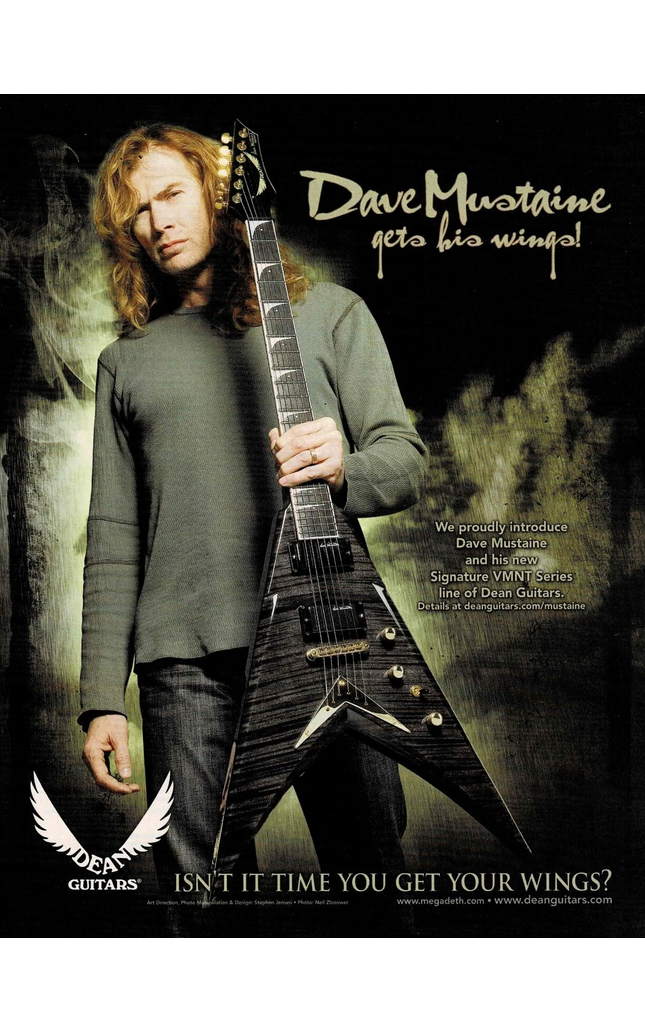 DAVE MUSTAINE of MEGADETH - DEAN GUITARS - 2007 Print Ad