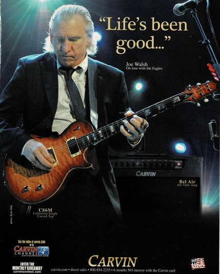 JOE WALSH OF THE EAGLES - CARVIN GUITARS - 2011 Print Ad