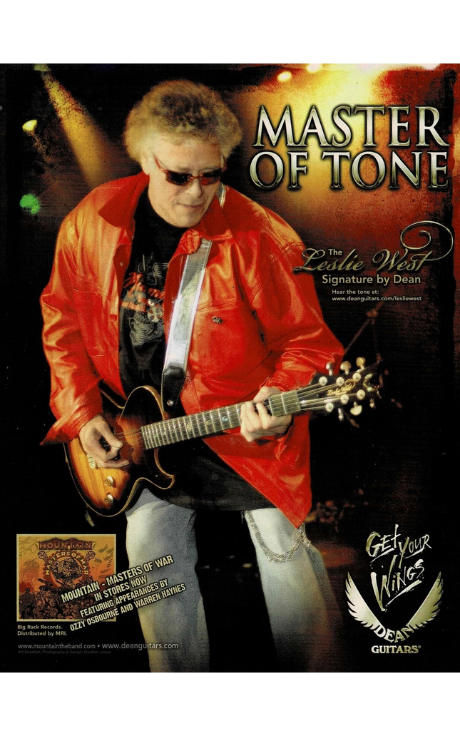 LESLIE WEST of MOUNTAIN - DEAN GUITARS - 2007 Print Ad