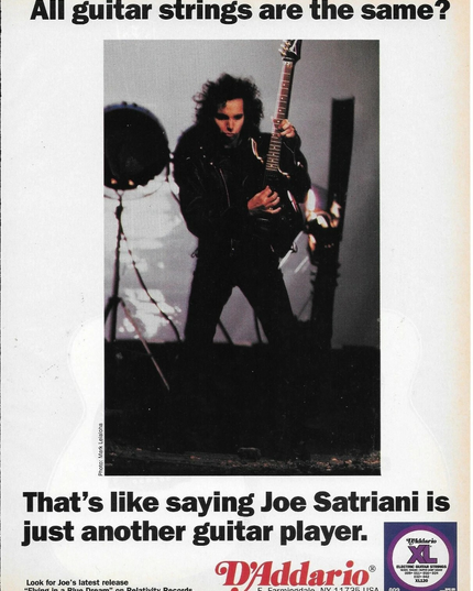 D'Addario Strings - JOE SATRIANI - 1990 Print Advertisement