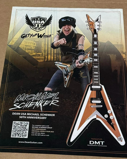 Michael Schenker of Scorpions - DEAN GUITARS - 2022 Print Advertisement