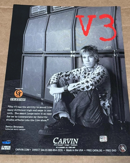 CARVIN AMPS - DEVIN BRONSON of AVRIL LAVIGNE BAND - 2007 Print Ad